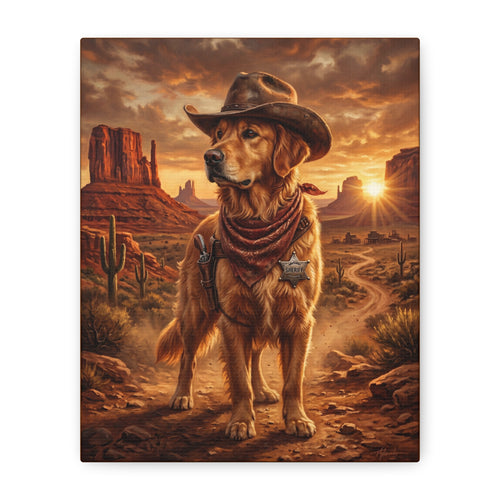 Custom Pet Portrait Canvas — Wild West Style