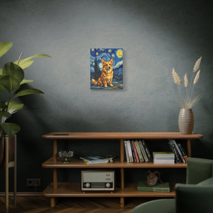 Custom Pet Portrait Canvas — Starry Night Style