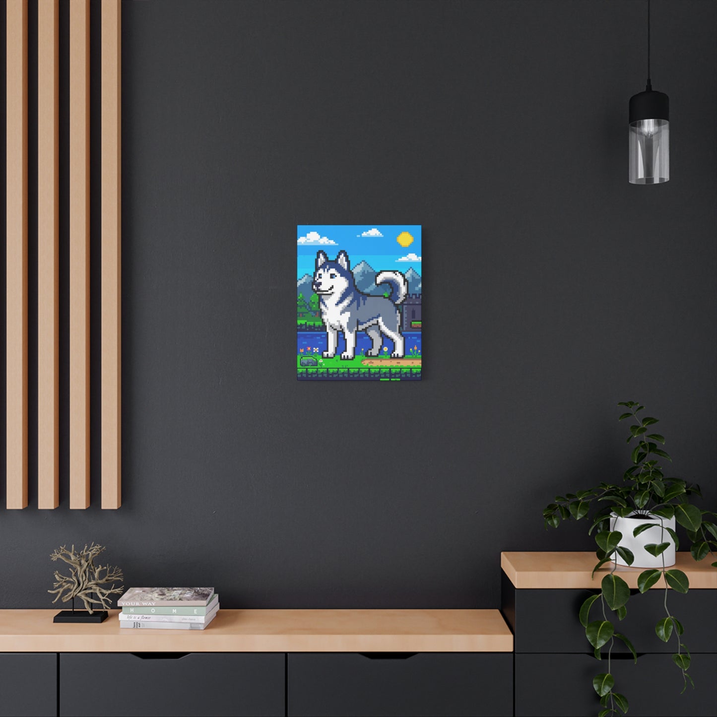 Custom Pet Portrait Canvas — Pixel Art Style