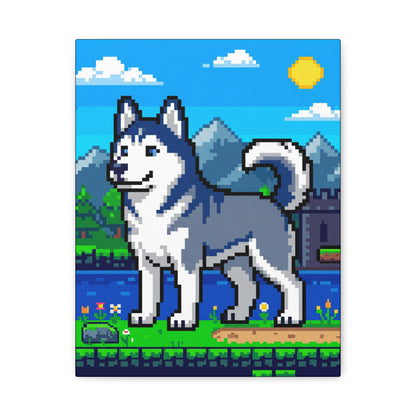 Custom Pet Portrait Canvas — Pixel Art Style