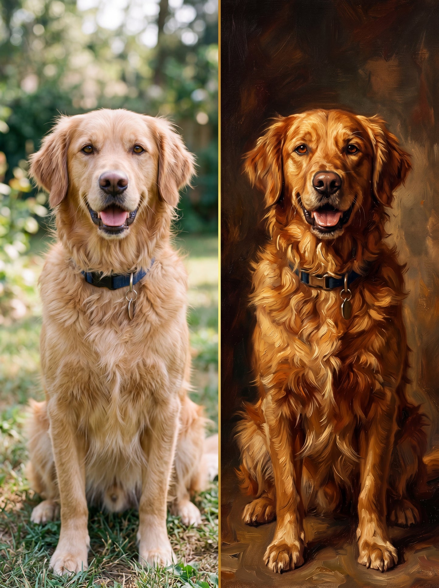 Custom Pet Portrait Canvas — Oil Painting Style