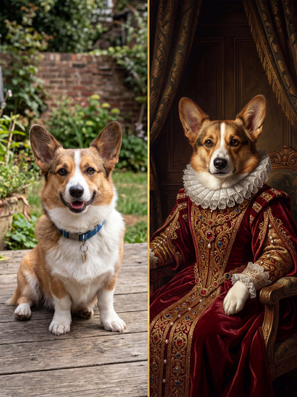 Custom Pet Portrait Canvas — Royal Renaissance Style